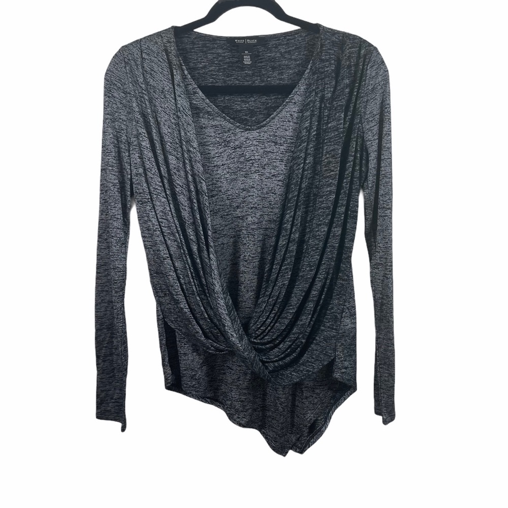 White House Black Market Blouse XS Gray Crossover